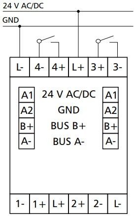 Tilslutningsdiagram for BMT-DI4