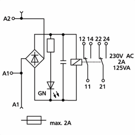 Ledningsdiagram for KRA-F10/21-21