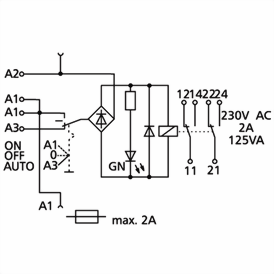 Ledningsdiagram for KRA-S-F10/21-21 Ledningsdiagram for KRA-S-F10/21-21