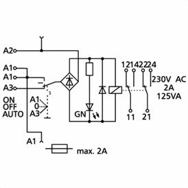 Ledningsdiagram for KRA-S-F10/21-21