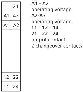 Tilslutningsdiagram for KRA-S-F10/21-21