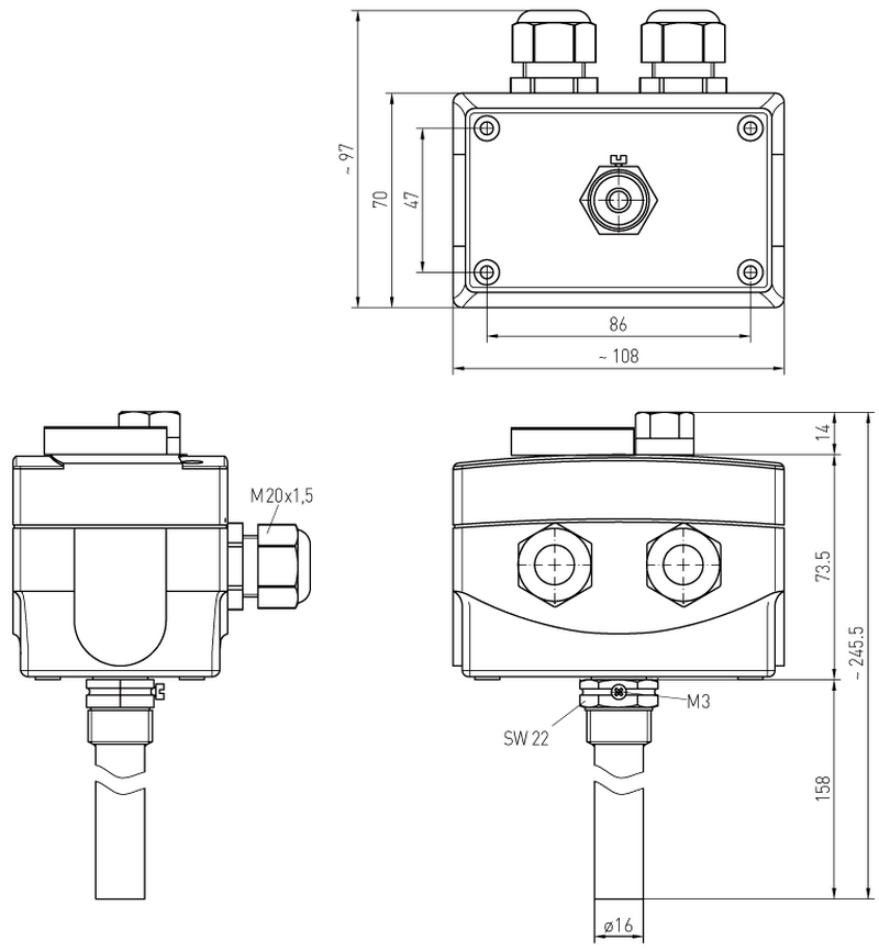 Dimensioner for ETR-TR+STB Dimensioner for ETR-TR+STB