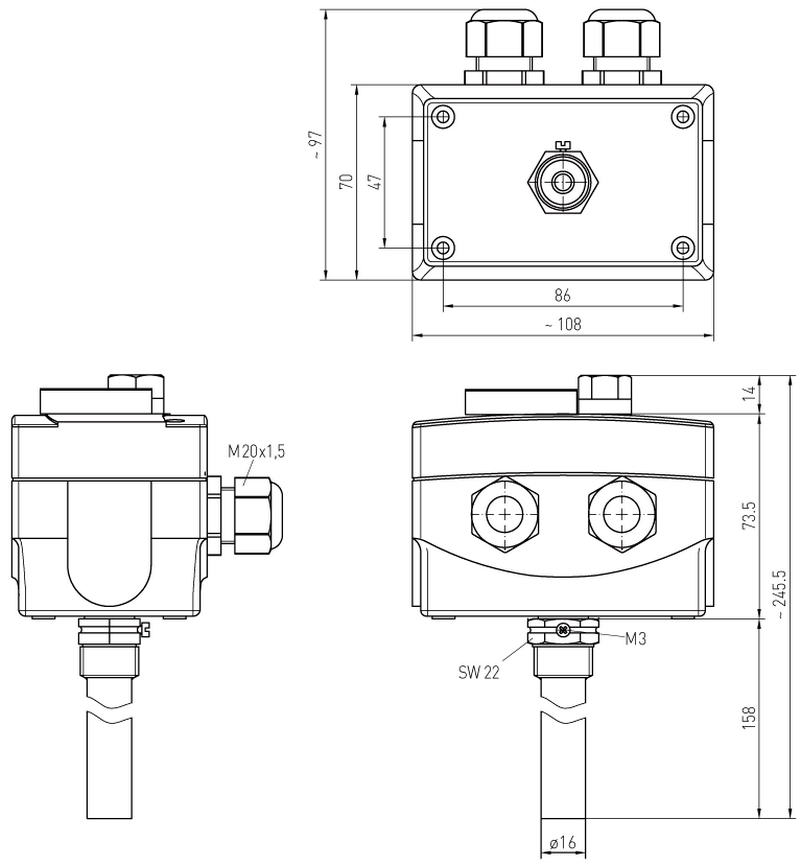 Dimensioner for ETR-TR+STB