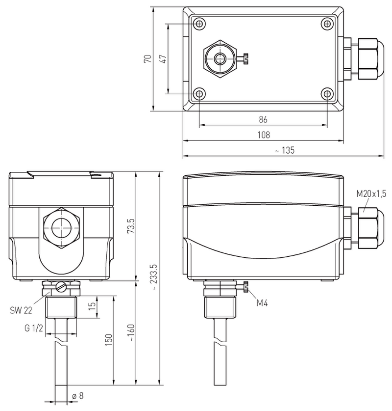 Dimensioner for ETR TW