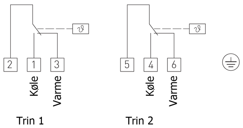 Industri rumtermostat TR-04040 U tilslutningsdiagram