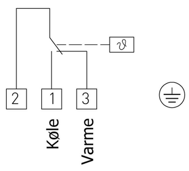 Industri rumtermostat til regulering af varme og køle tilslutningsdiagram