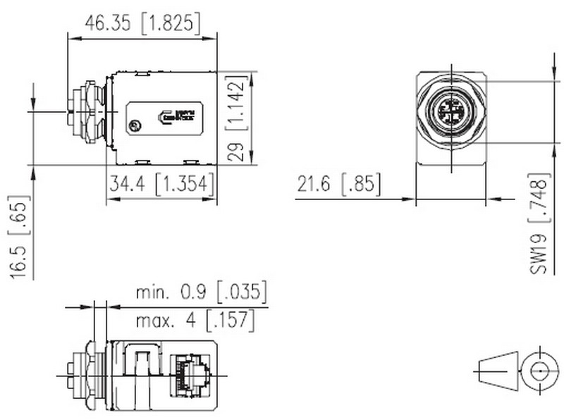 Dimensioner for adapteren