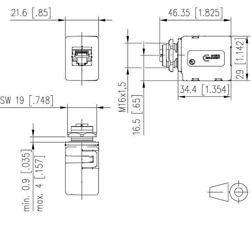 Dimensioner for adapteren