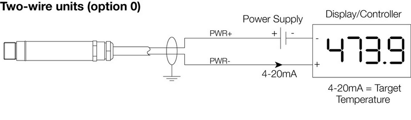PyroCouple 2-wire ledningsdiagram