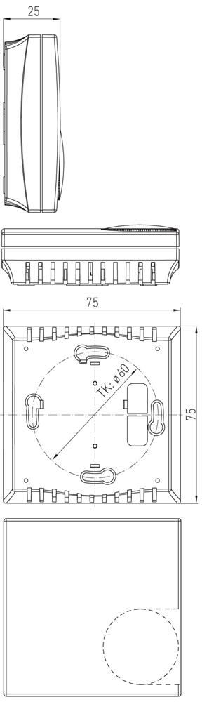 Dimensioner for RTR-B med potentiometer