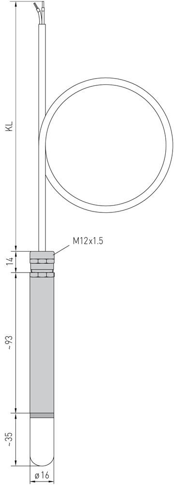 Dimensioner for fugtføleren