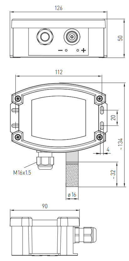 Dimensioner for TYR2 med metalfilter