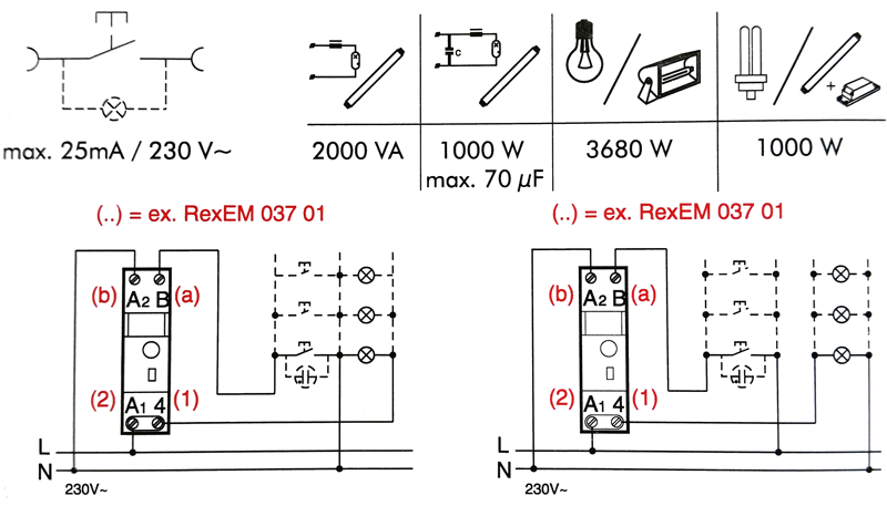 Trappeautomat 230V diagram