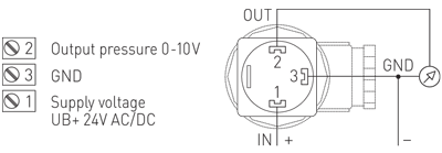 Tilslutningsdiagram for trykføler SHD-U