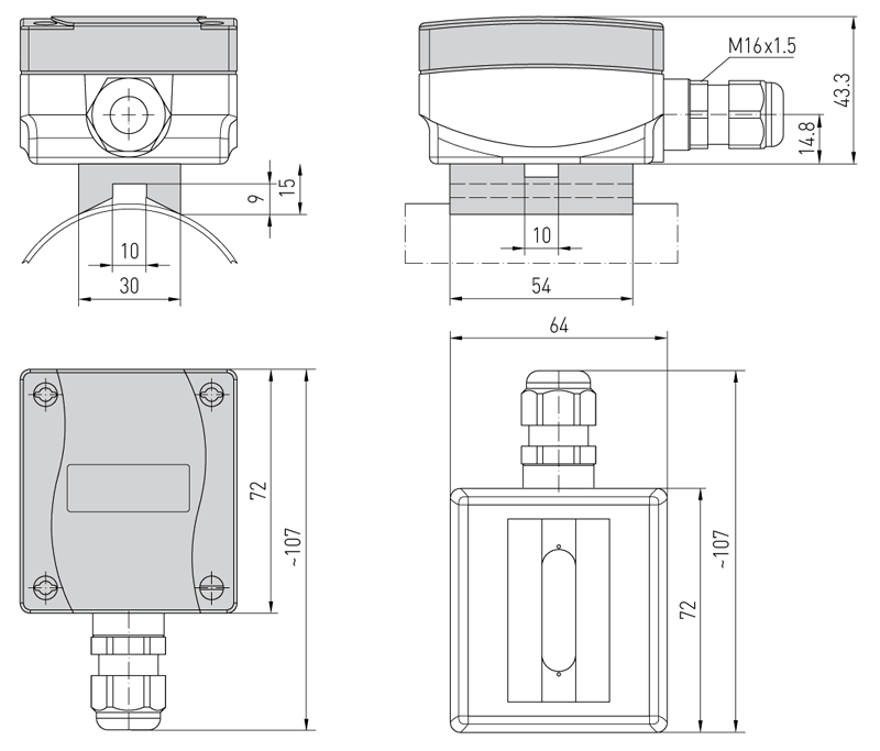 Dimensioner for dugpunktsvagt TW