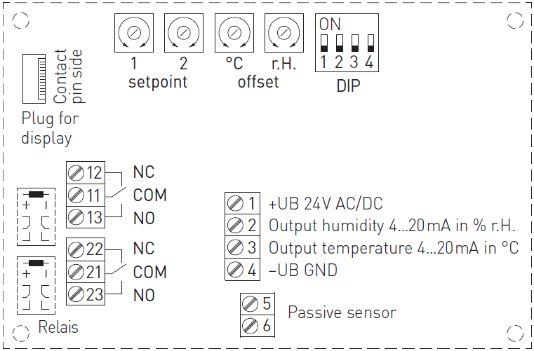 Kredsløbsdiagram for hygrometer AHT-30-I