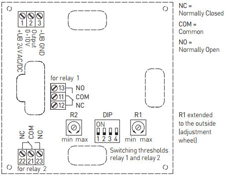Kredsløbsdiagram for hygrometer RHT-30