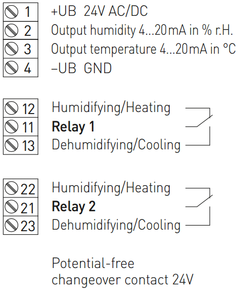 Tilslutningsdiagram for AHT-30-I