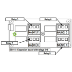 Udvidelsesmodul ES414 med 4 relæ udgange.