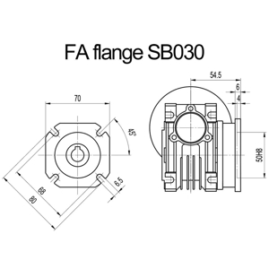 Billede af FA flange til snekkegear SB030 udgangsside D=80mm