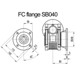 Billede af FC flange til snekkegear SB040 udgangsside D=140mm