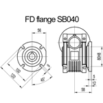 Billede af FD flange til snekkegear SB040 udgangsside D=120mm