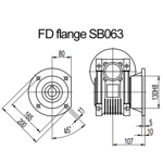 Billede af FD flange til snekkegear SB063 udgangsside D=200mm