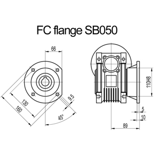 Billede af FC flange til snekkegear SB050 udgangsside D=160mm