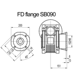 Billede af FD flange til snekkegear SB090 udgangsside D=210mm