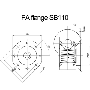 Billede af FA flange til snekkegear SB110 udgangsside D=280mm