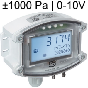 Billede af Differenstryktransmitter, luftmængde K-faktor | Filter % | Niveau beholder 0-10 cm | ±1000 Pa | 0-10V | Relæ
