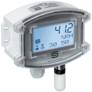 Billede af Hygrometer måler luftfugtighed og temperaturen. 2 justerbare relæ udgange. 4-20mA / 0-10V udgang af fugt og temperatur