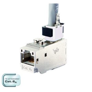 Billede af RJ45 keystone konnektor  CAT6A 90°