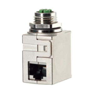 Billede af M12 vinklet adapter IP67 og RJ45 tilslutning IP20