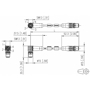 Billede af Vinklet M12 ethernet kabel 4 polet -> lige M12 | Profibus | 1m