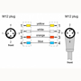 Billede af Vinklet M12 ethernet kabel 4 polet -> lige M12 | Profibus | 1m