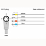 Billede af Vinklet M12 ethernet kabel 4 polet -> fri ende | Profibus | 1m