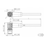 Billede af Vinklet M12 ethernet kabel 4 polet -> fri ende | Profibus | 5m