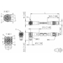 Billede af Vinklet M12 position of coding 315° ethernet kabel 8 polet -> lige M12 | 1m