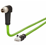 Billede af Vinklet M12 position of coding 45° ethernet kabel 8 polet -> RJ45 | 1m