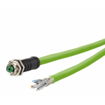 Billede af M12 hun stik ethernet kabel 8 polet -> fri ende | egnet til kabelkæde | 2m