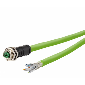 Billede af M12 hun stik ethernet kabel 8 polet -> fri ende | torsion bestandig | 2m