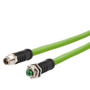 Billede af M12 han -> hun ethernet kabel 8 polet | torsion bestandig | 2m