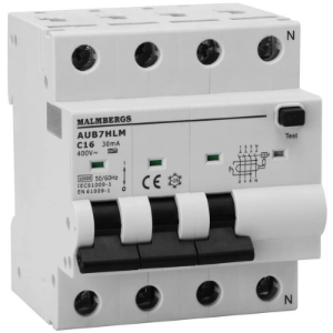Billede af Kombirelæ C 16 Amp,  4-pol, HPFI | Type A | 30mA | nul højre side