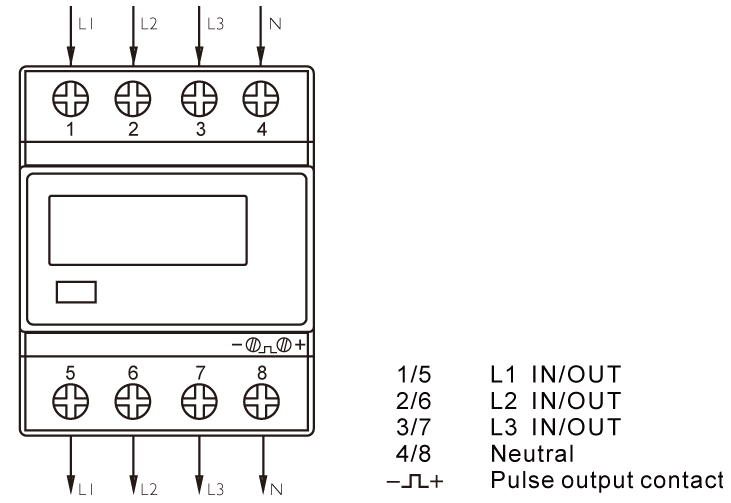 tilslutningsdiagram for bimåler EM3-100