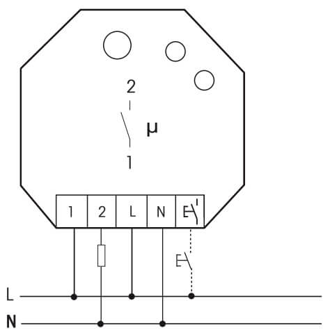 Typisk tilslutning for FSR61-230V