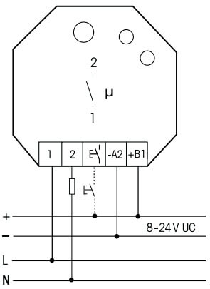 FSR61-8-24V UC typisk tilslutning
