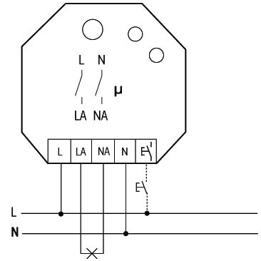 Typisk tilslutning af FSR61LN-230V