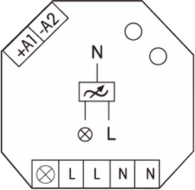 Lysdæmper med elektronisk kiprelæ tilslutningsdiagram