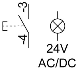 Tilslutningsdiagram lampetryk med 1 NO